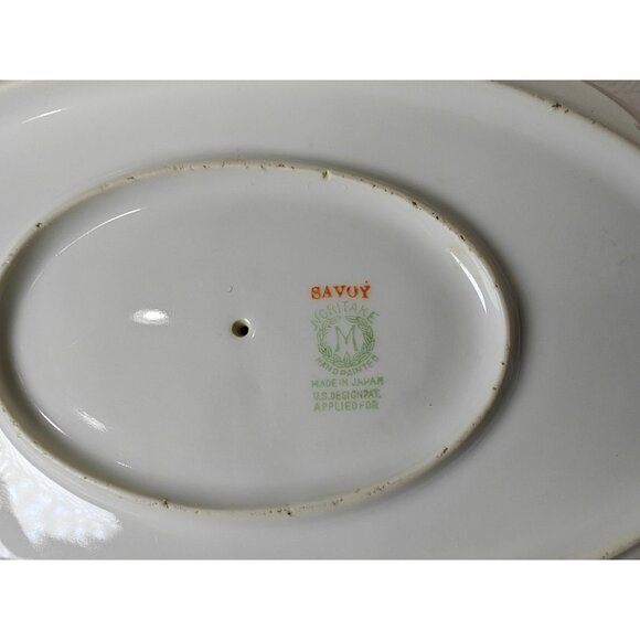 Vintage Noritake Savoy Gravy Boat With Attached Underplate Floral Pattern Japan - Picture 4 of 8